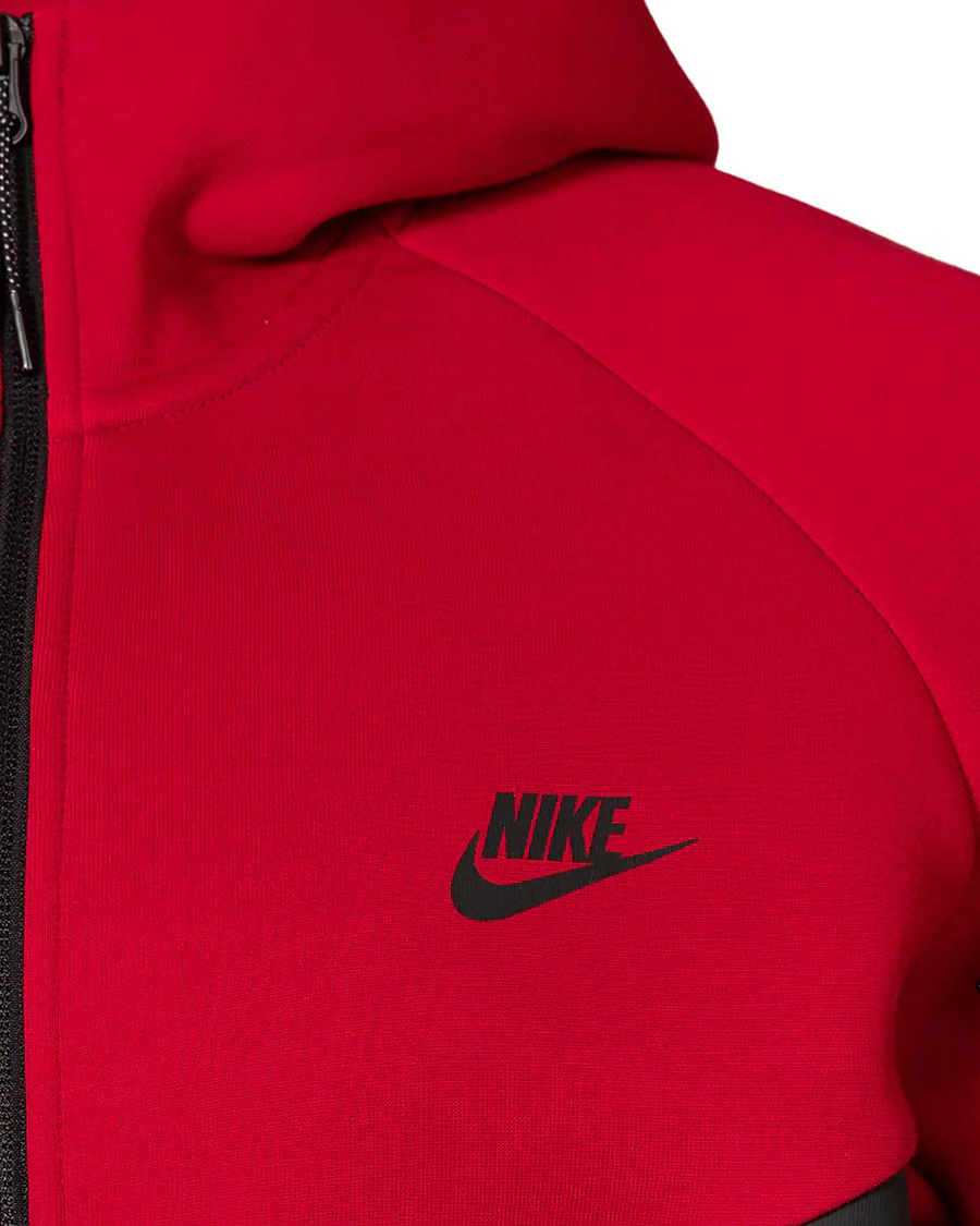 Chaqueta con Capucha Tech Fleece Cortavientos Roja - Image 5