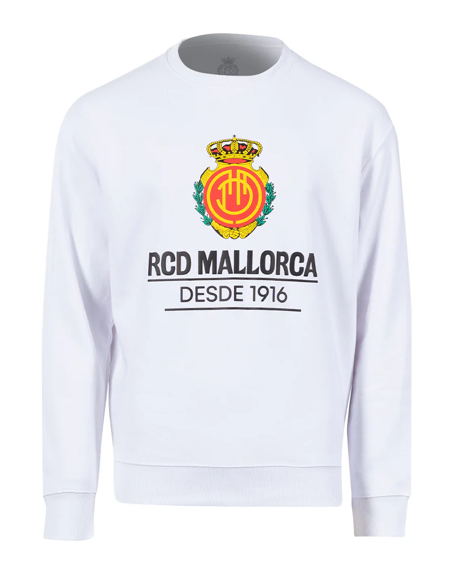 Sudadera Fanswear Escudo Crew Blanca Niño